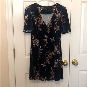 Velvet Floral Mini Dress
